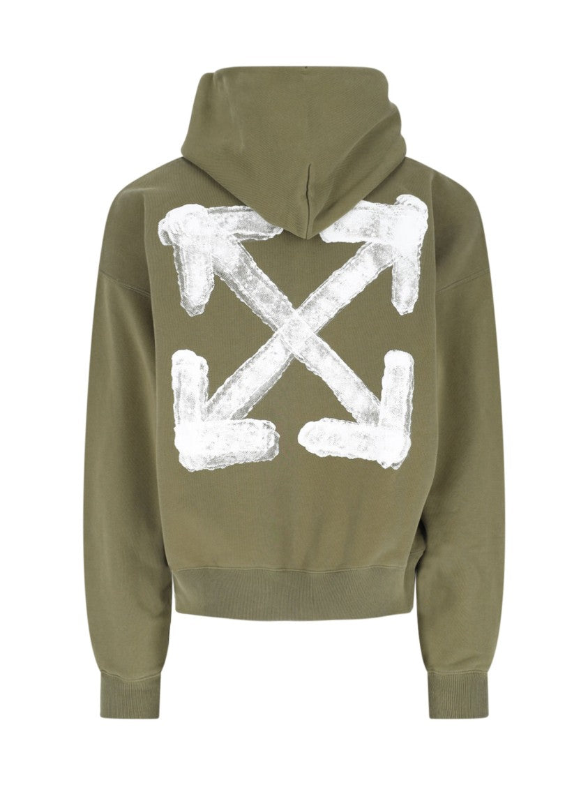 Off-White "Spray Arrow" Hoodie – Green