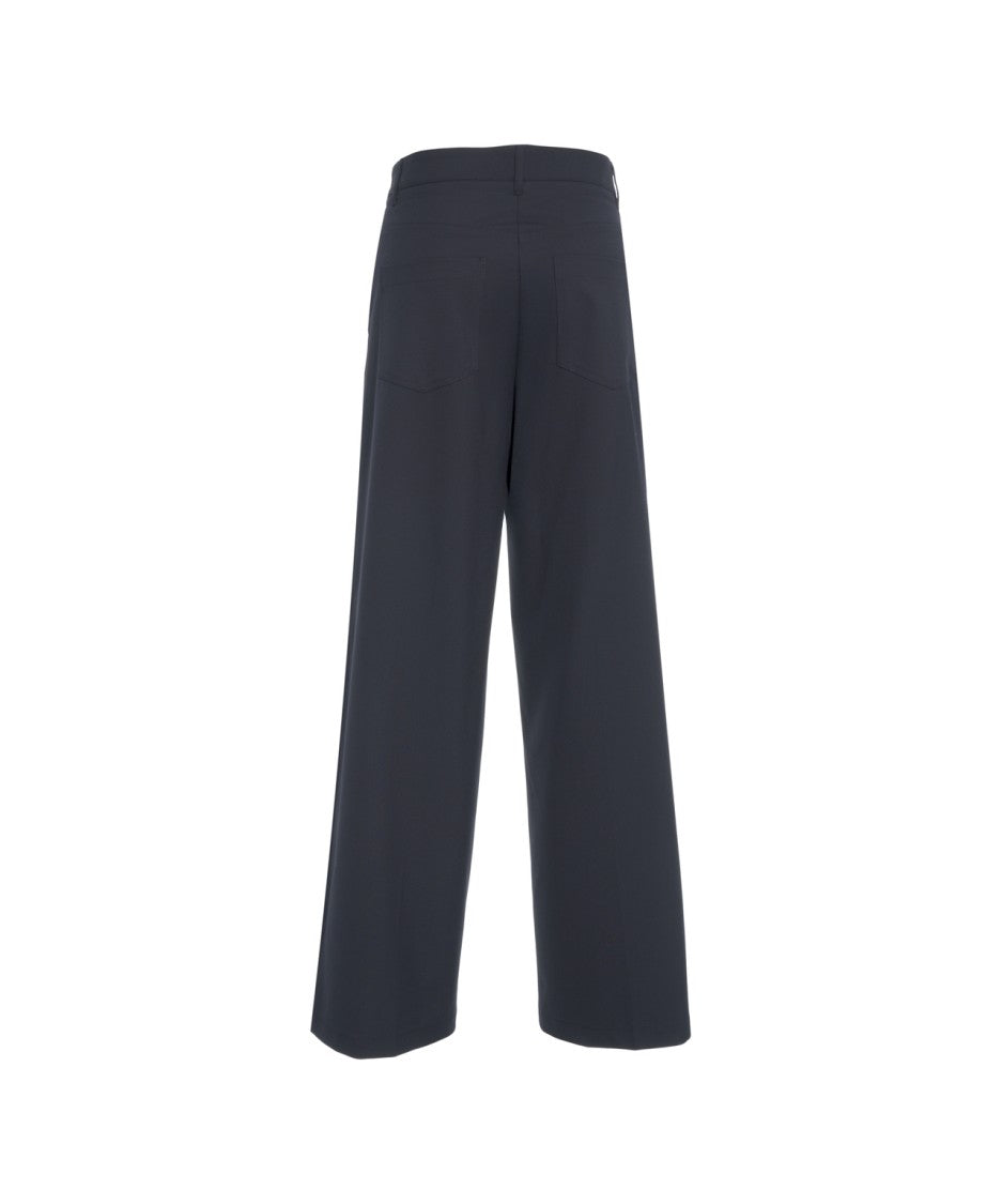 Cambio Wide Leg Trousers With Drawstring Waist And Minimalist Design