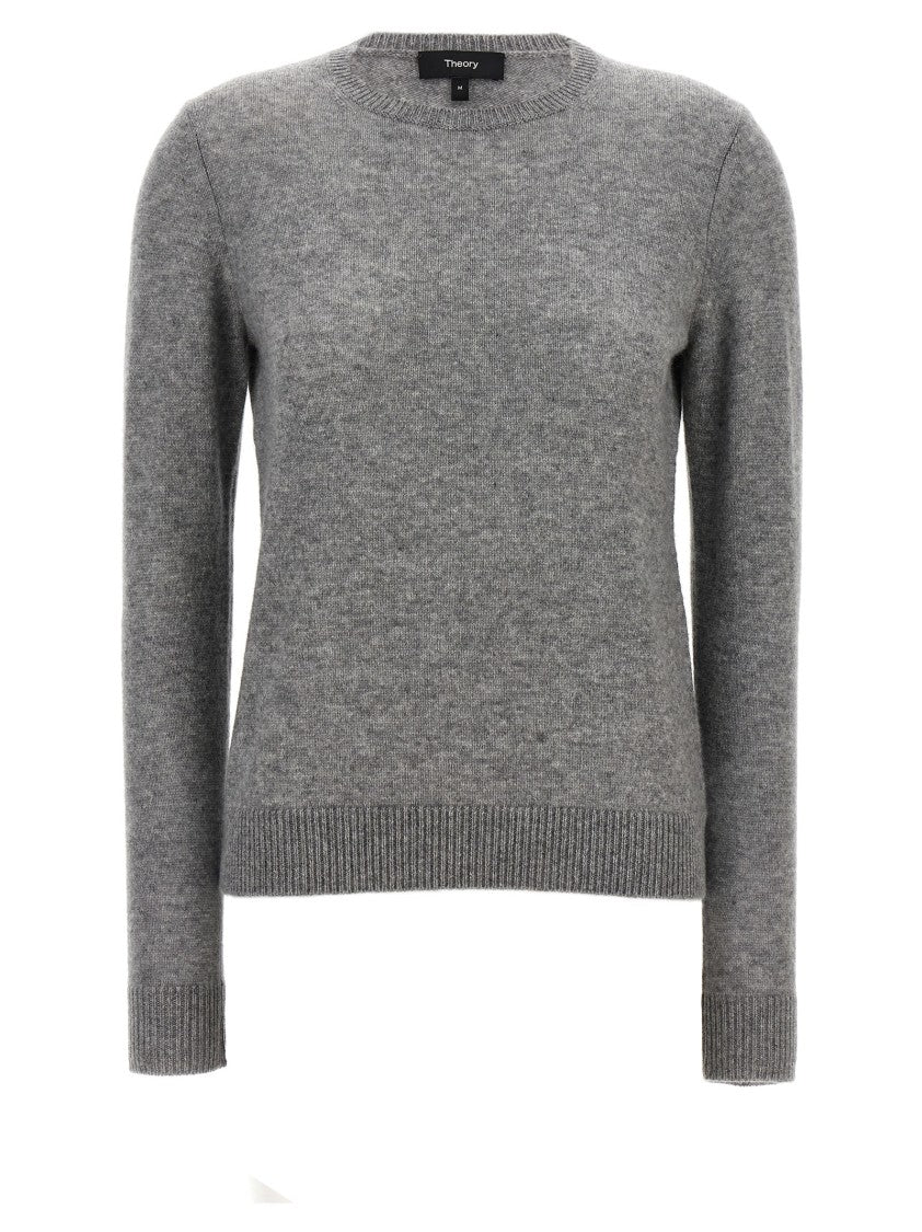 Theory Fitted Cashmere Sweater With Crew Neck