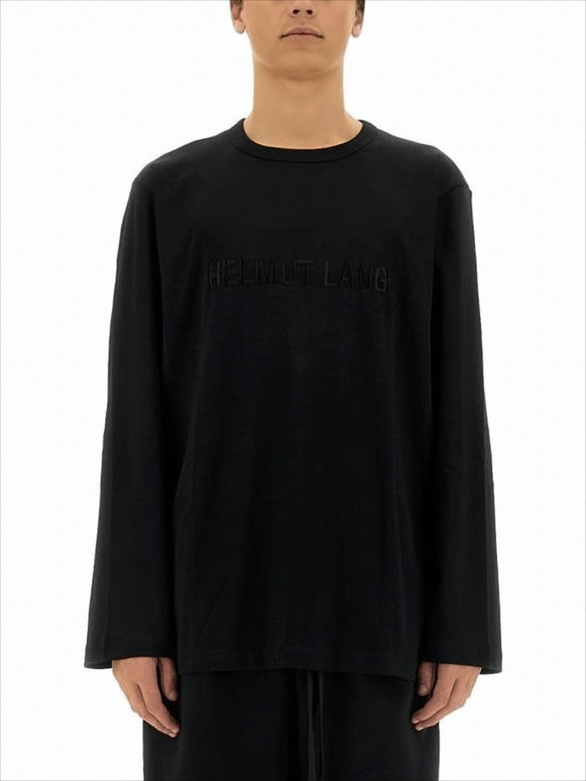Helmut Lang Long-Sleeve Black T-Shirt With Tonal Branding