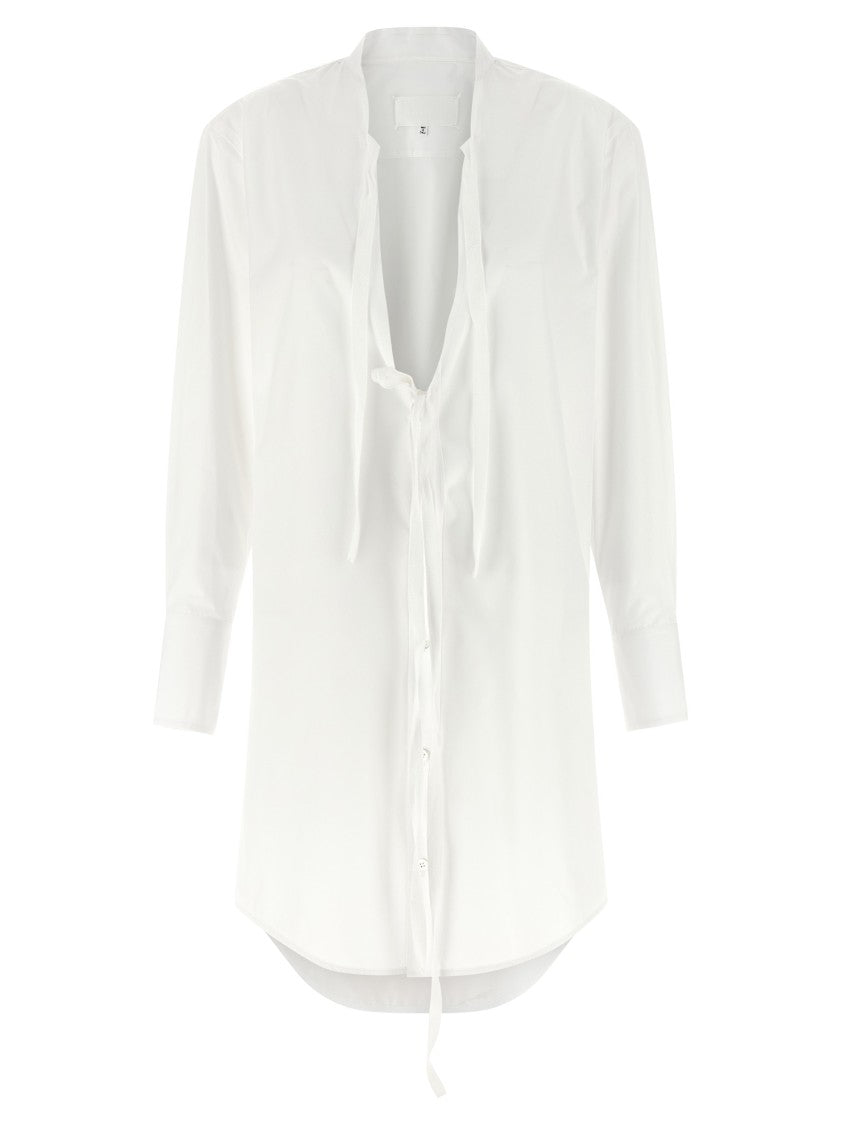 Maison Margiela Cotton Poplin Mini Dress With Chemisier Style