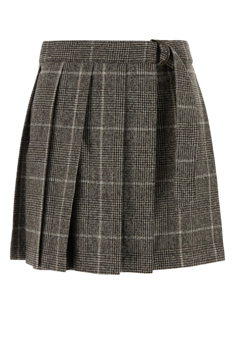 Brunello Cucinelli Short Pleated Skirt With Structured Waistband