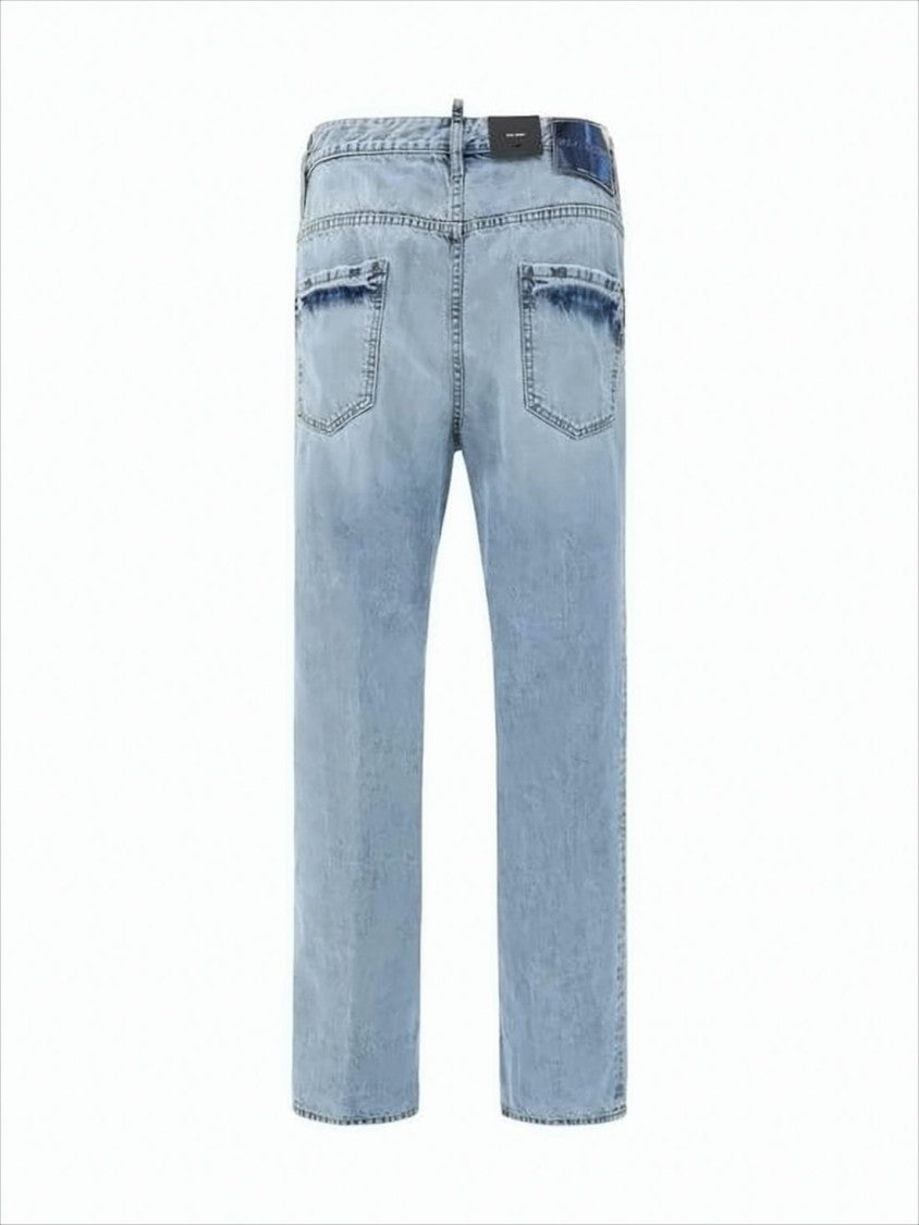 Dsquared2 Light Blue Distressed Denim Pants