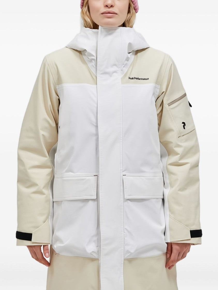 Peak Performance Two-Tone Long Coat With Hood
