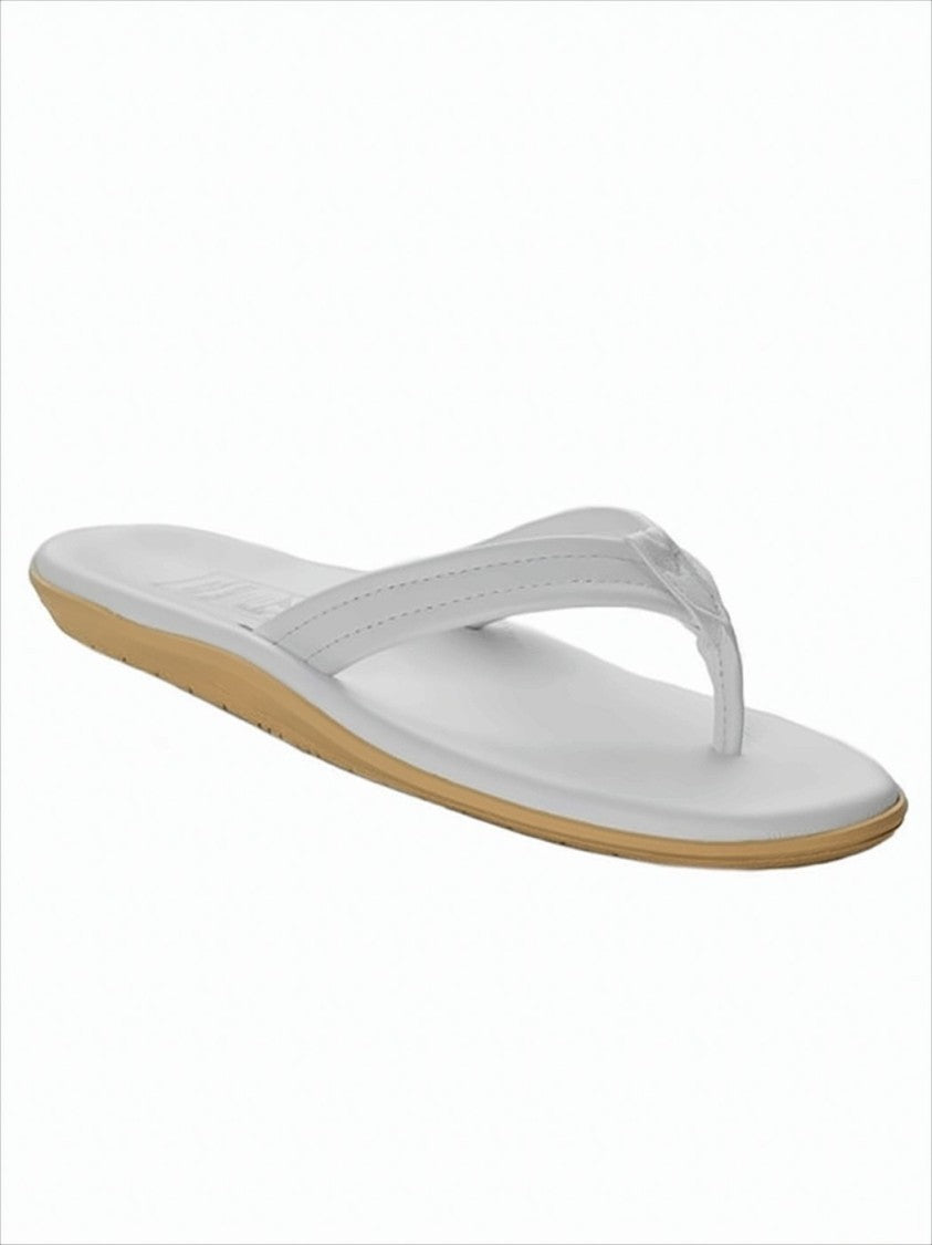 Island Slipper Minimalist Leather Thong Sandals With Cushioned Footbed