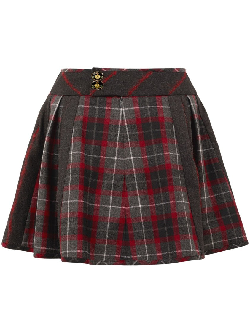 Vivienne Westwood Flared Mini Bell Skirt With Classic Tartan Pattern