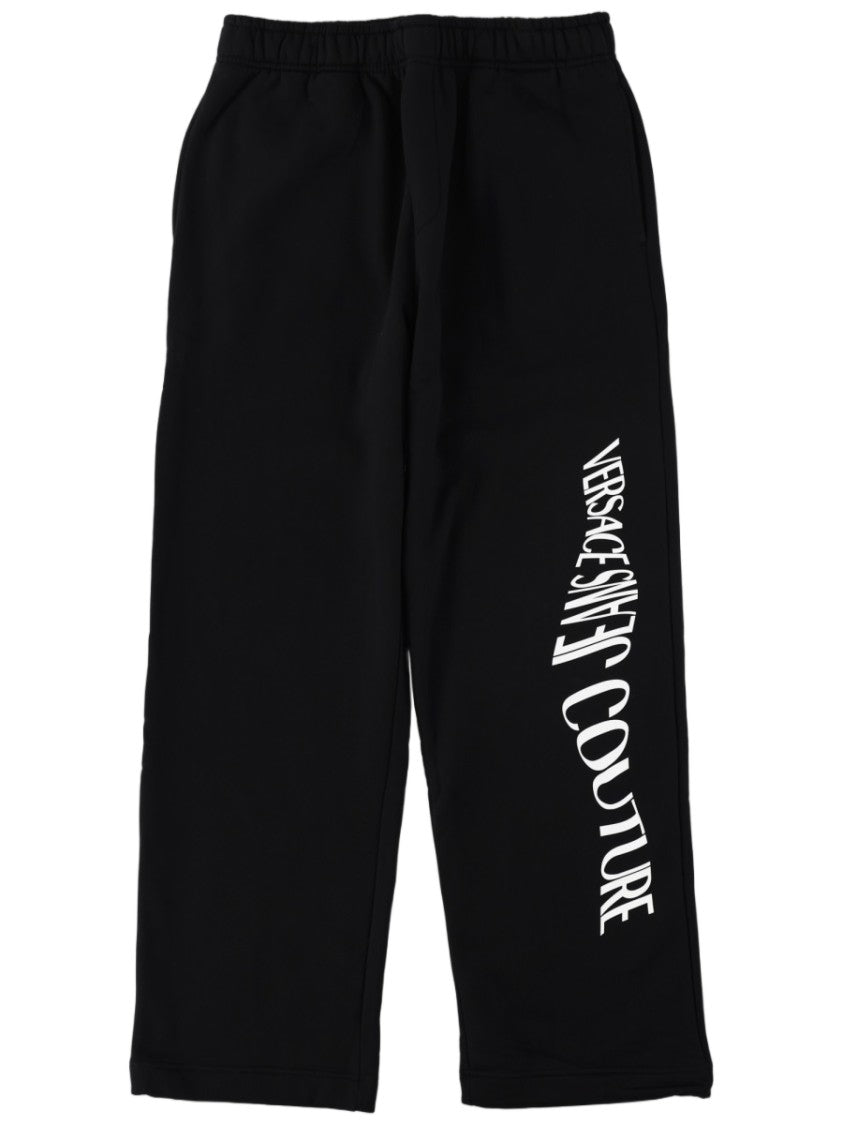Versace Jeans Couture Relaxed Fit Track Pants With Vertical Logo Print