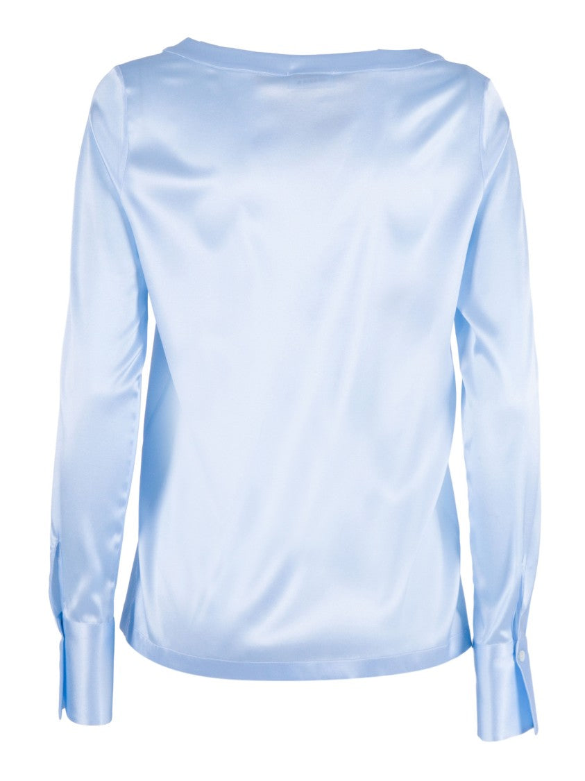 Mazzarelli Camicie Angie B Silk Boat Neck Blouse