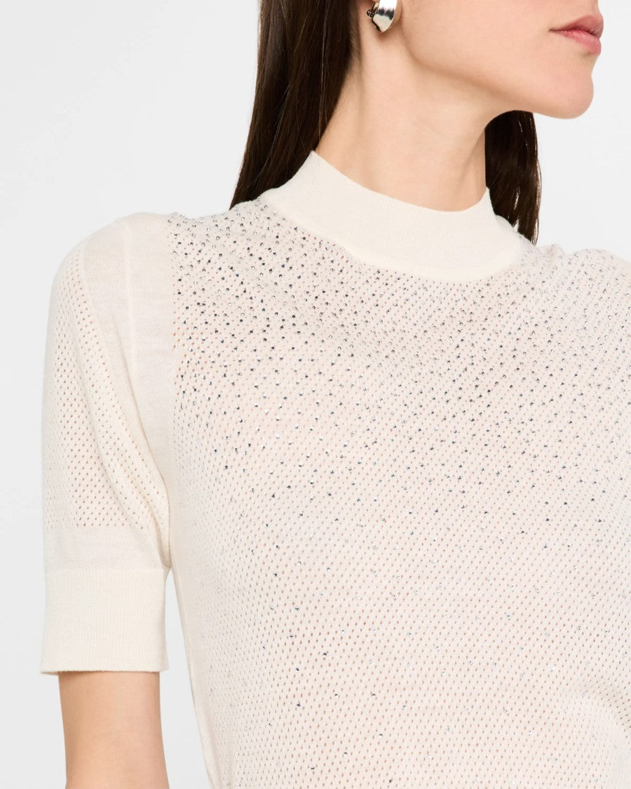 Max Mara Short-Sleeved Knit Top With Gradient Texture
