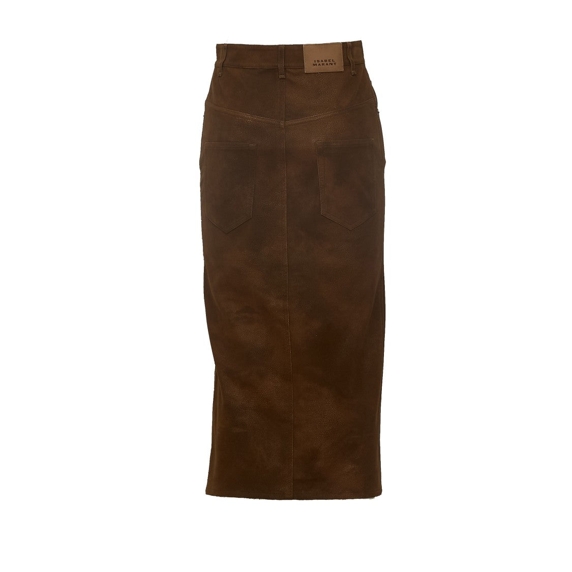 Isabel Marant Bisane Faux Suede Five-Pocket Midi Skirt
