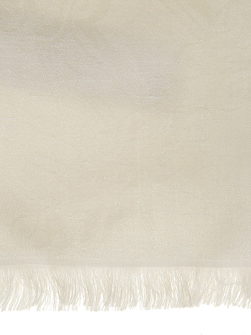 Max Mara Mxavetusta Creamy Textured Wool Blend Scarf