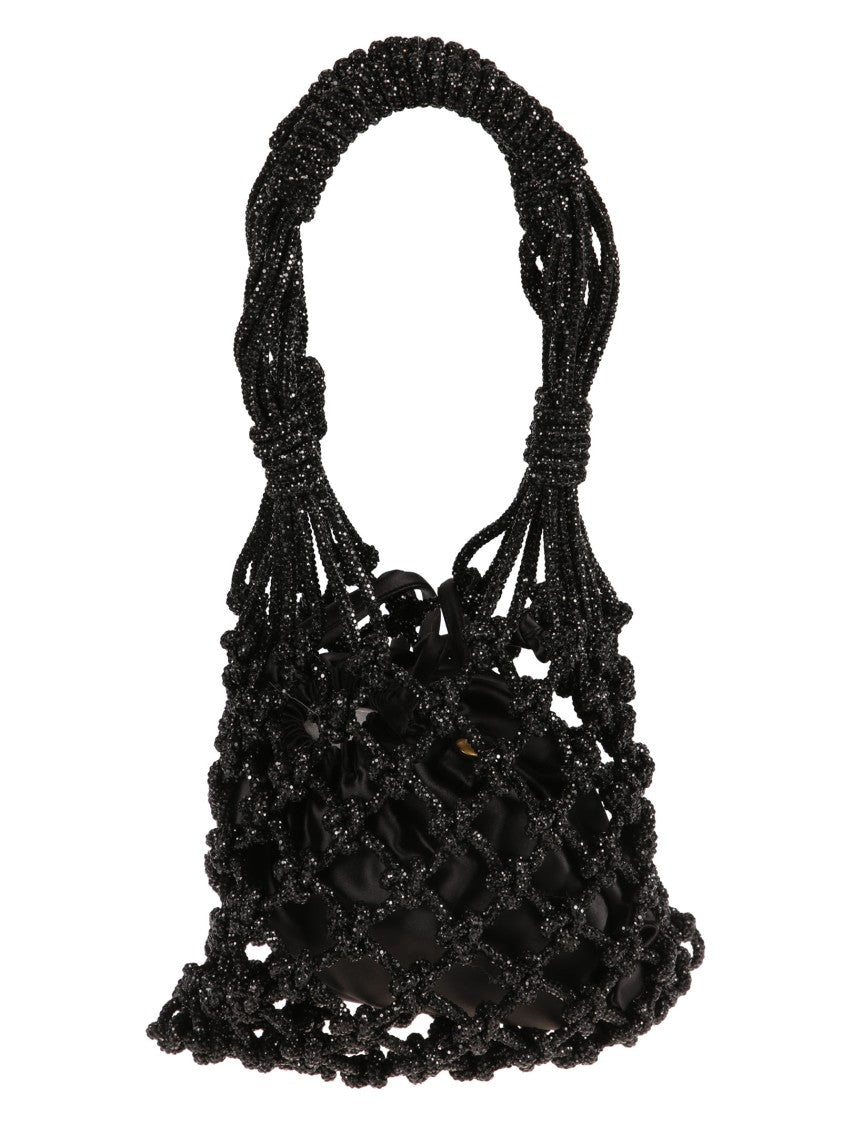 Pinko Mini Textured Netted Drawstring Polyester Handbag