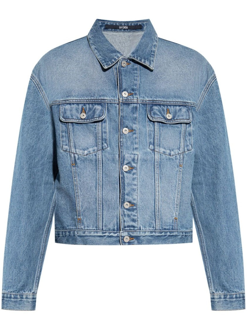 Jacquemus Medium Blue Washed Denim Flap Jacket
