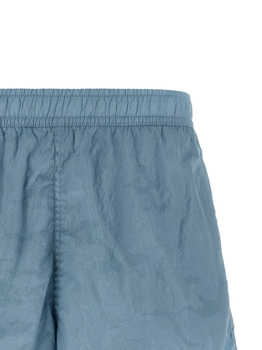 Stone Island Logo-Print Swim Shorts With Elastic Drawstring Waist And Mesh Briefs