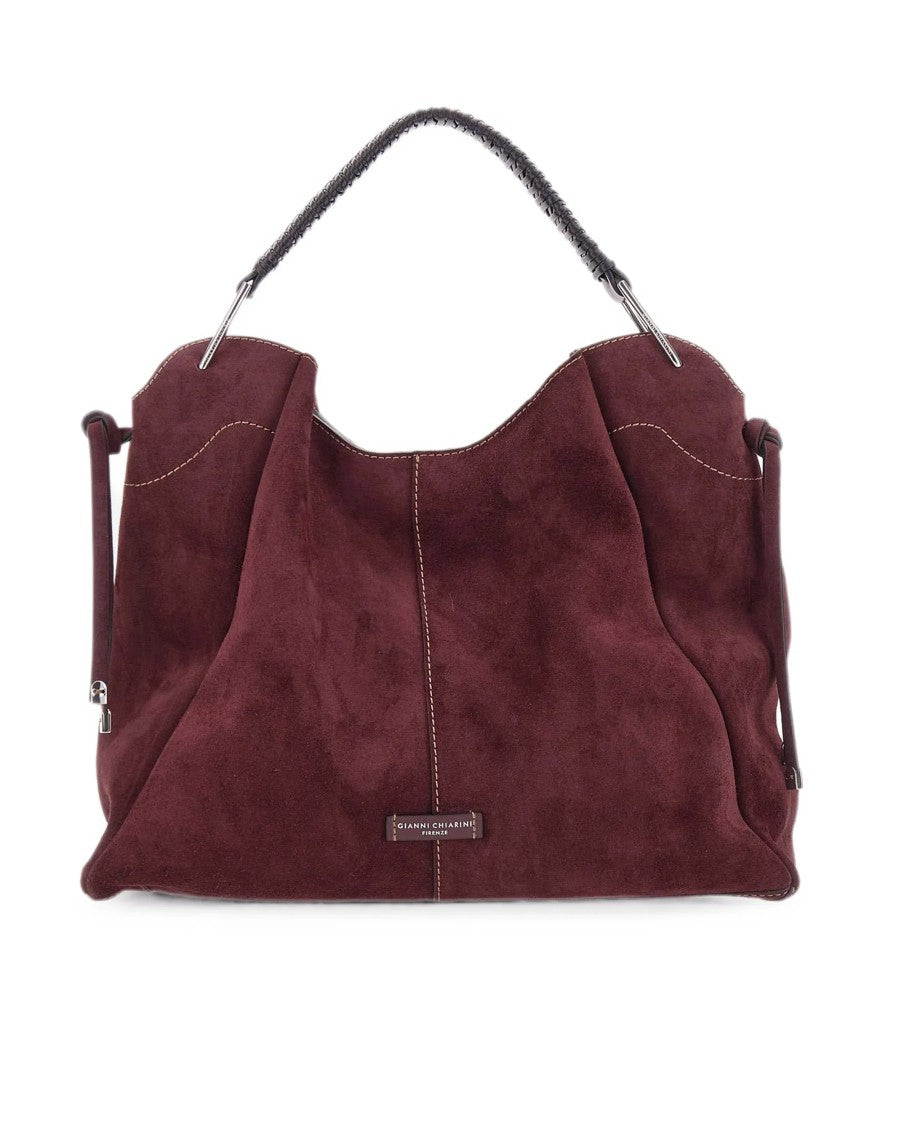 Gianni Chiarini Amarone Era Suede Contrast Stitch Shoulder Bag