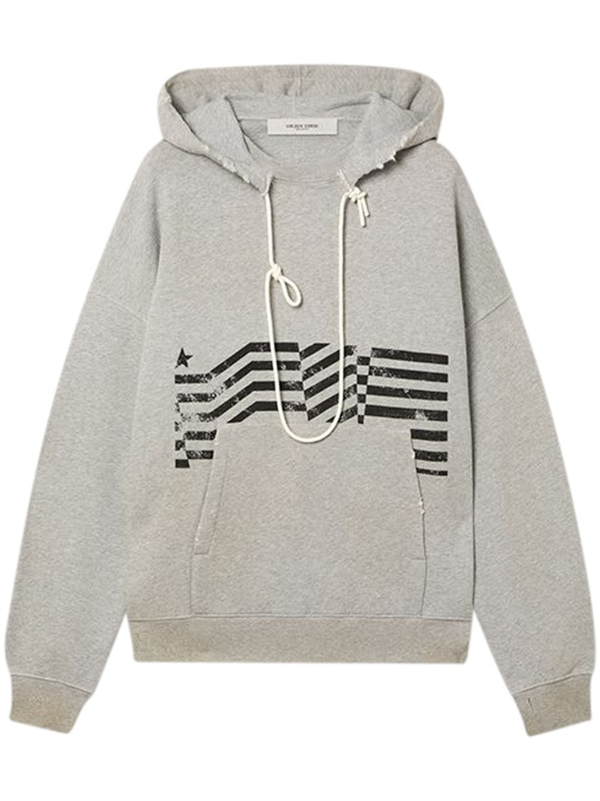 Golden Goose Hooded Sweatshirt With Distressed Graphic Design