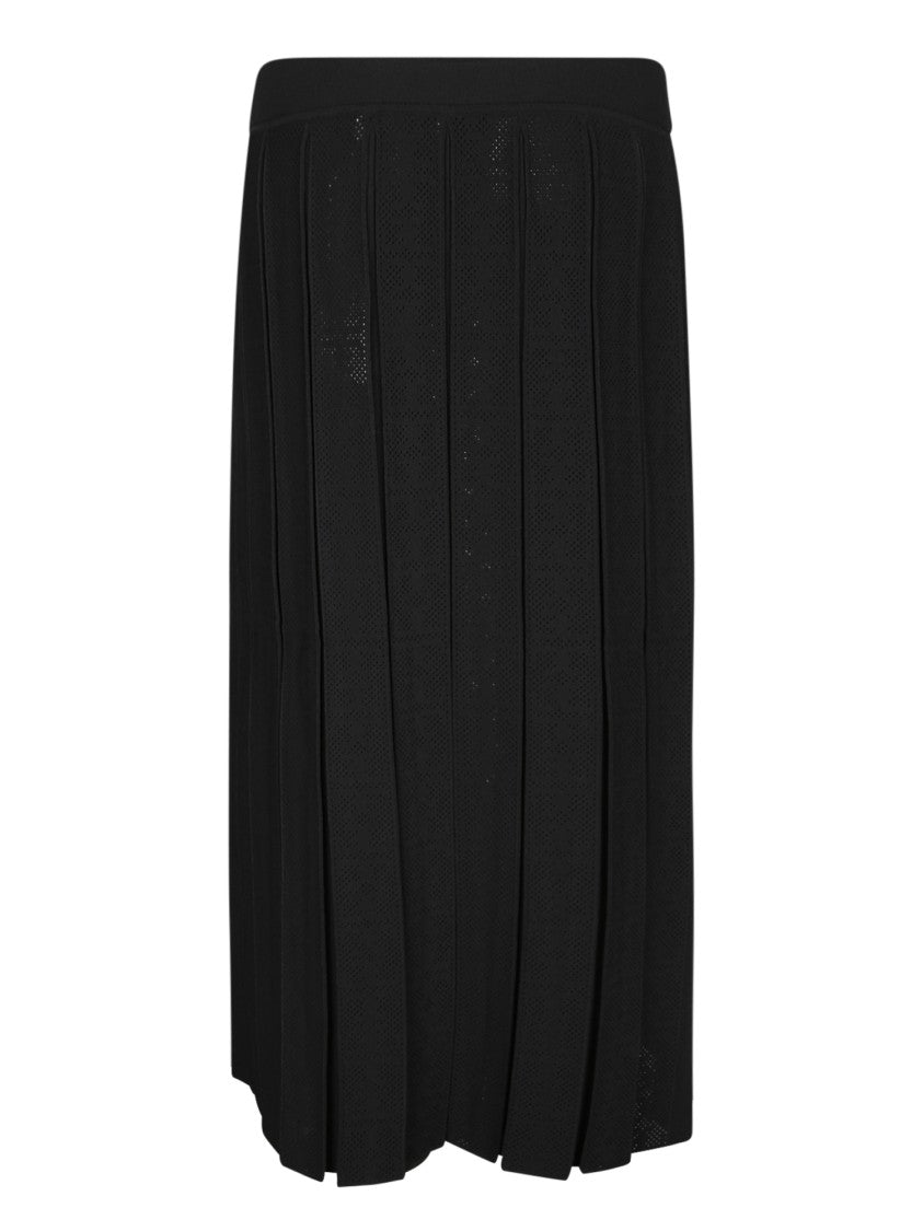 Tory Burch Pleated Black Midi Skirt
