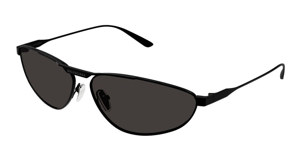 Balenciaga Black Double Bridge Metal Frame Sunglasses