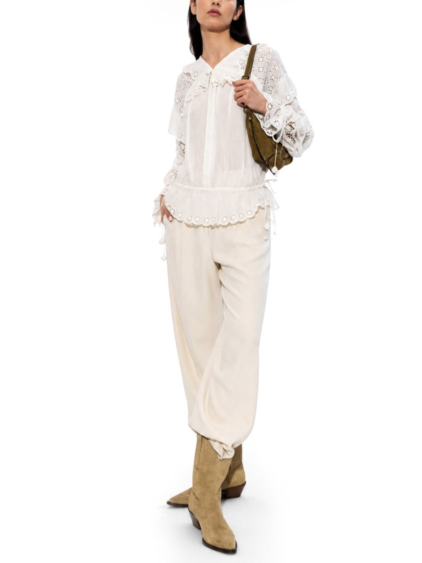Isabel Marant Nowana Cotton-Silk Lace Blouse