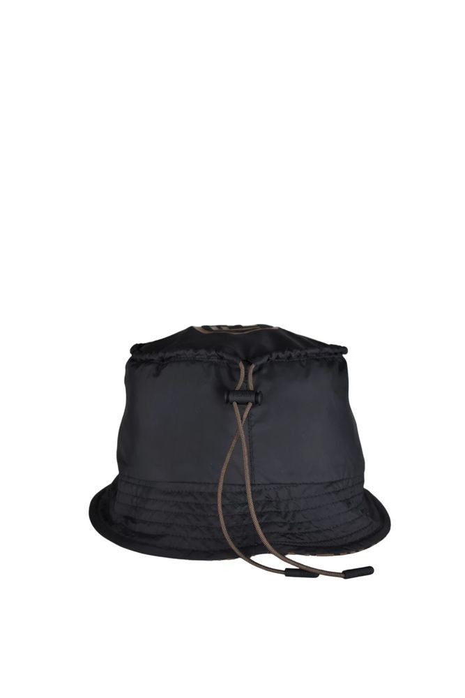 Fendi Reversible Bucket Hat With Brown Logo Detail