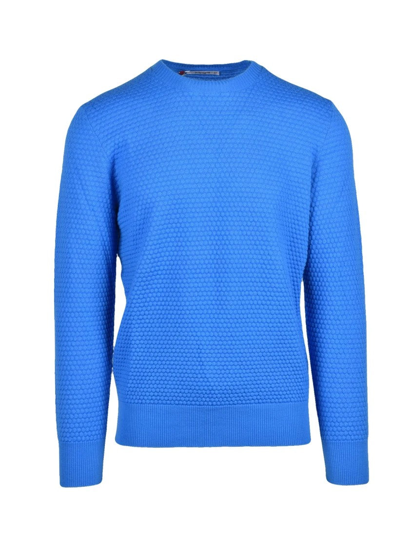 Kangra Textured Knit Wool Crew Neck Pullover