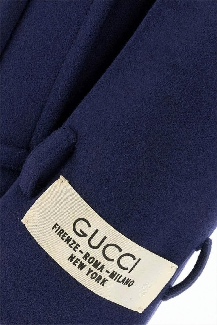 Gucci Structured Double-Breasted Navy Wool Coat