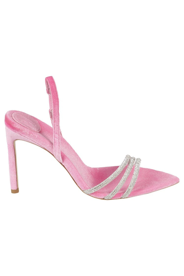 Bettina Vermillon Pink Velvet Sandal