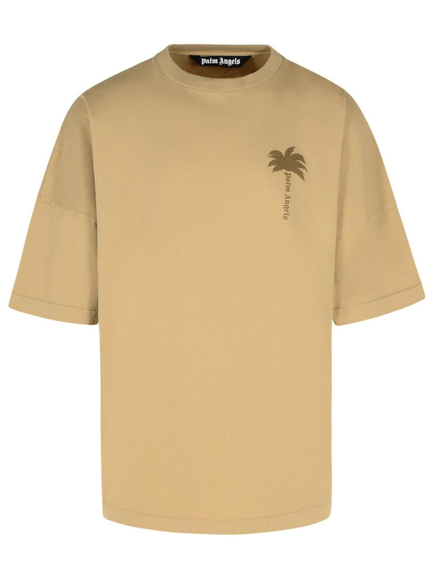 Palm Angels Beige Cotton T-Shirt