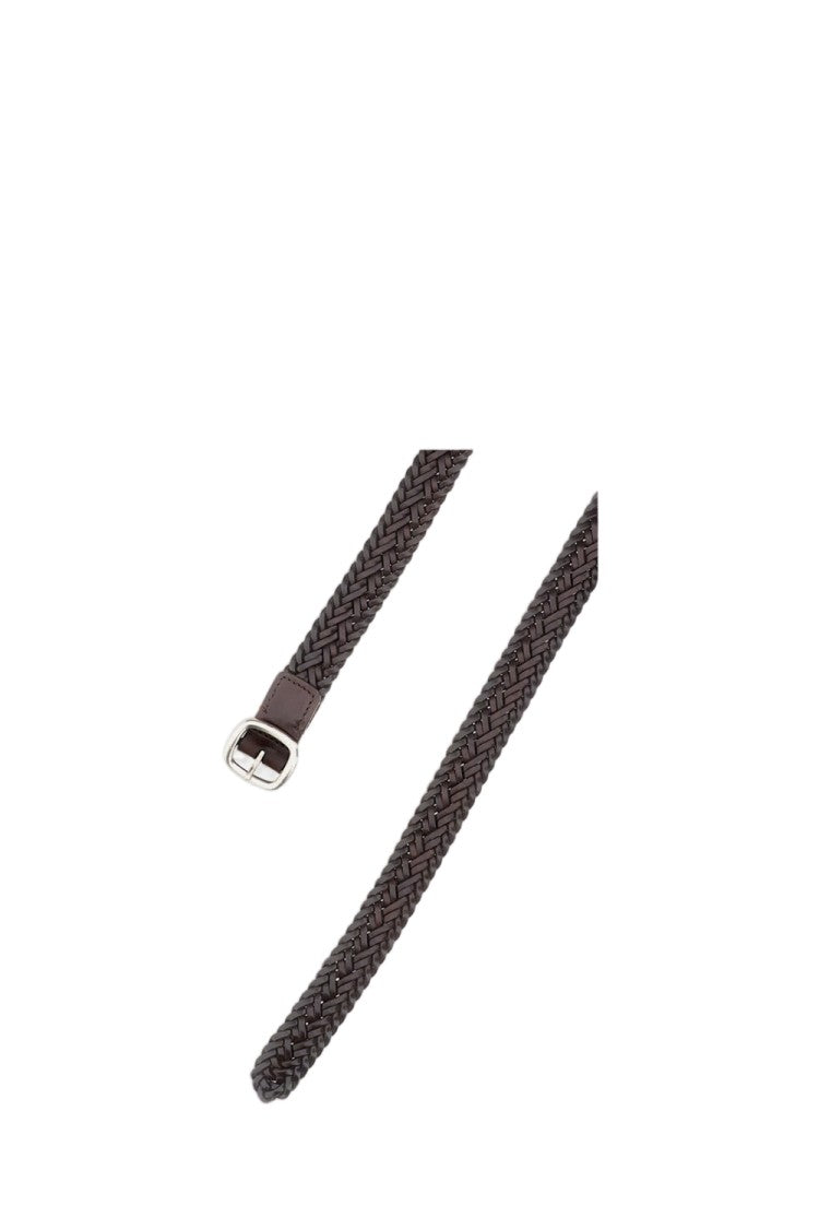 Hereu Dark Brown Braided Leather Belt