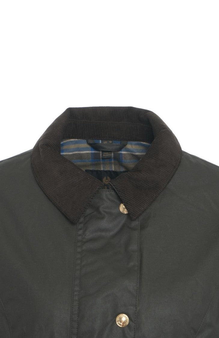 Belstaff Classic Waxed Jacket With Corduroy Collar And Golden Accents