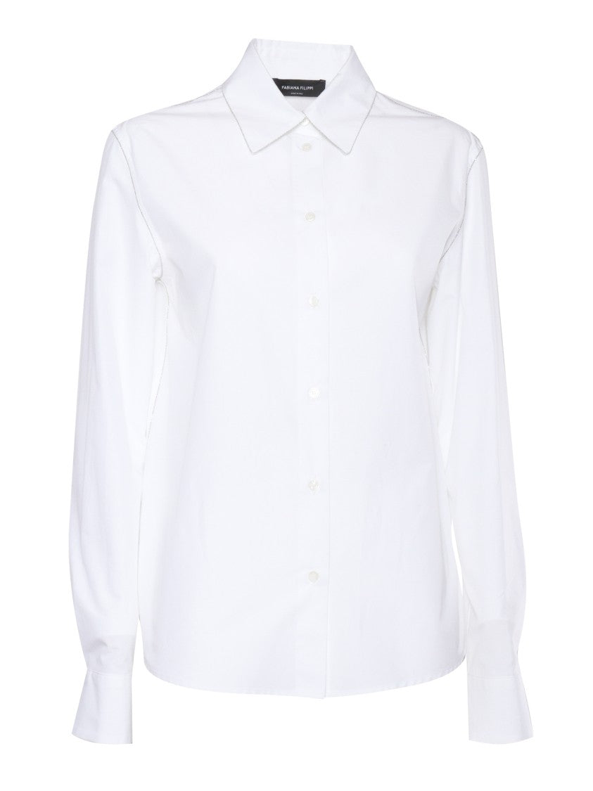Fabiana Filippi Poplin Basic Shirt With Filo Diamante
