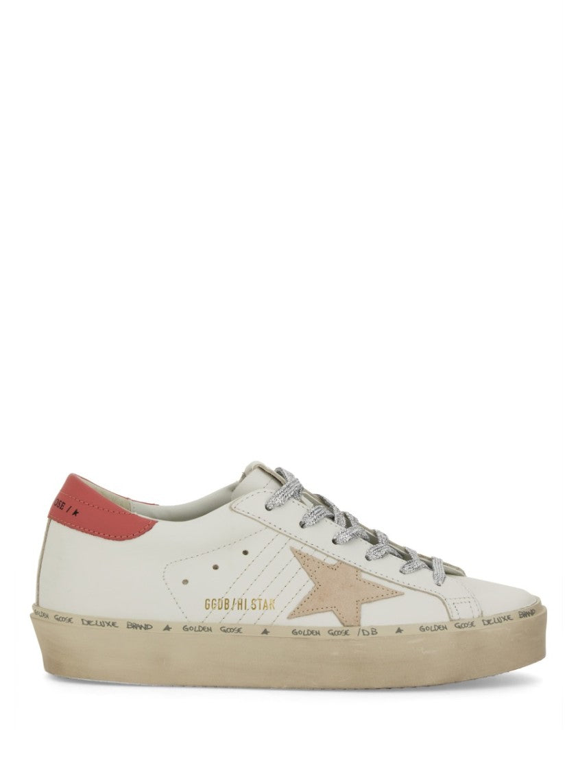 Golden Goose White Hi Star Cow Leather Sneakers