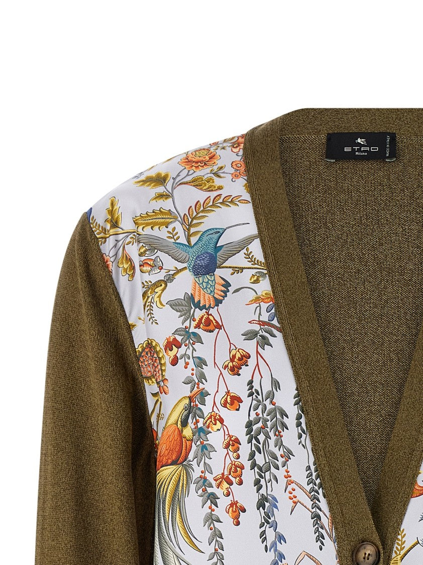 Etro Paisley Silk Insert Cardigan