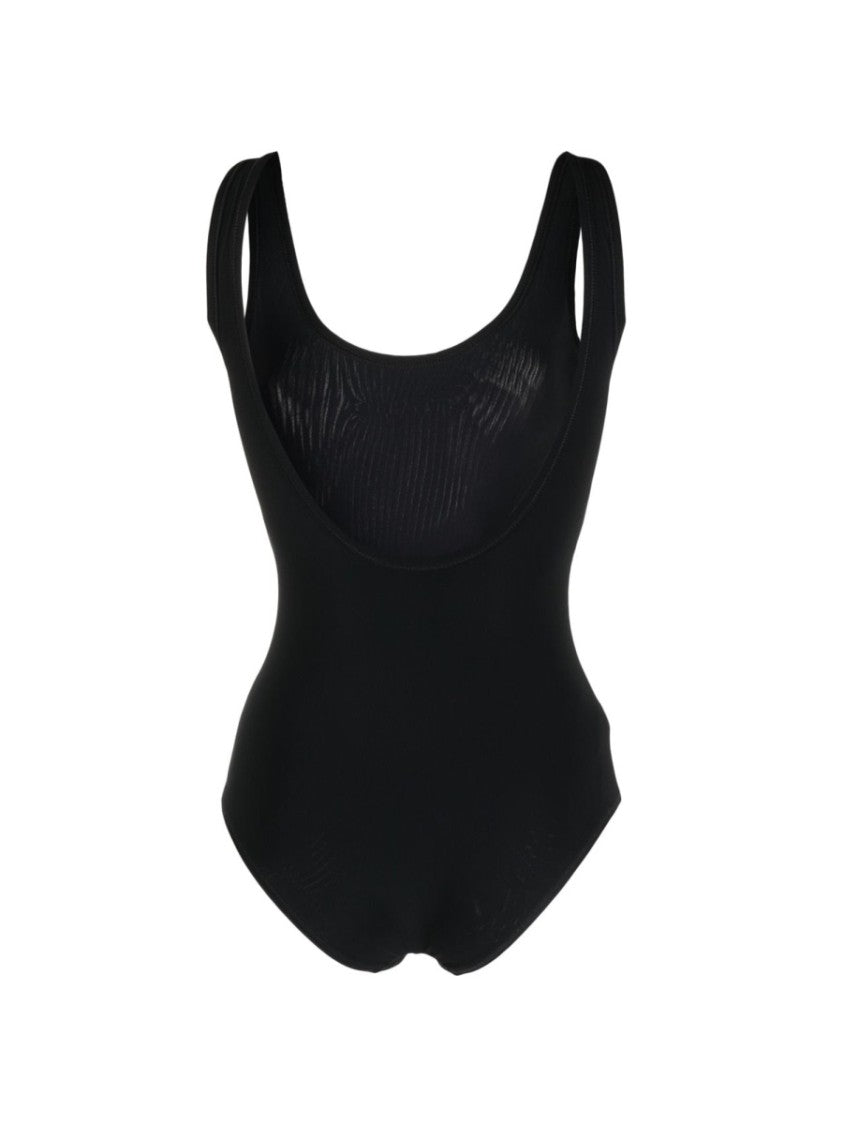 Jil Sander White Polyamide Scoop Neck Swimsuit