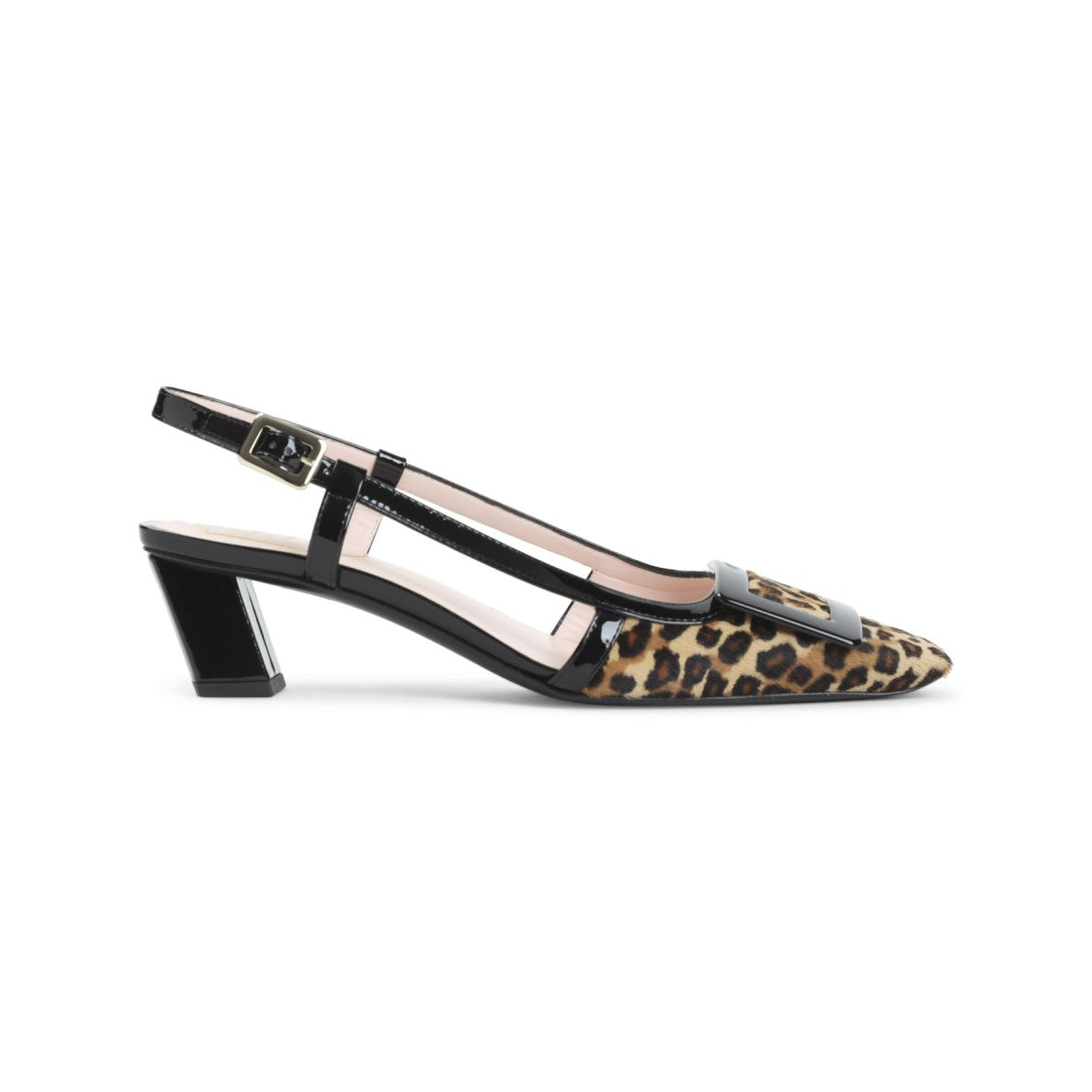 Roger Vivier Leopard Print Calf Hair Slingback Pumps