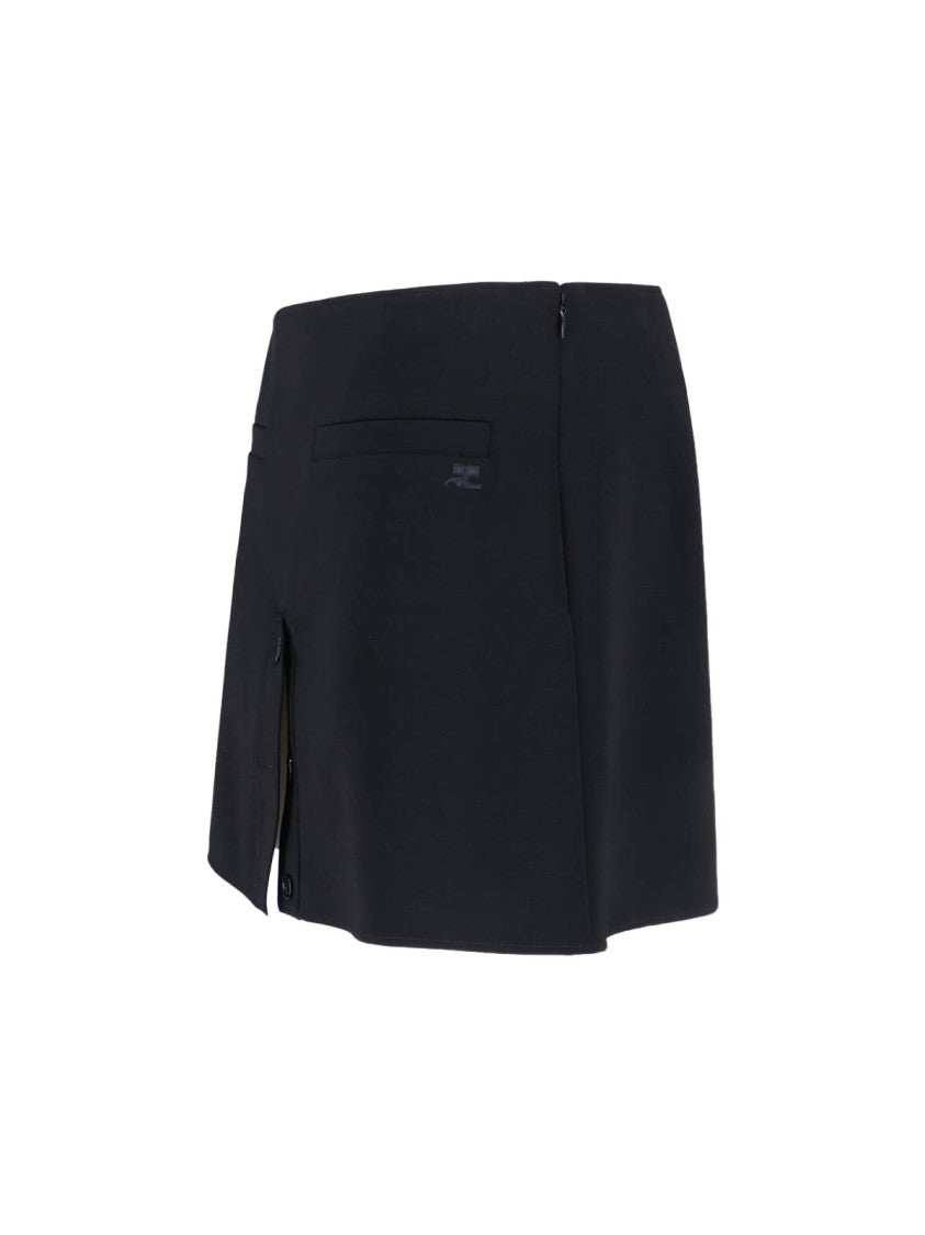 Courrèges Logo Mini Skirt – Black