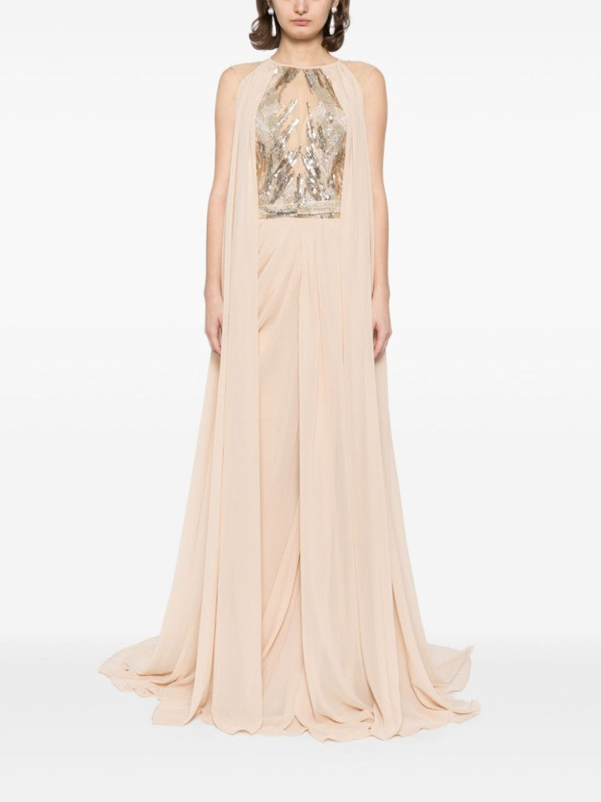 Saiid Kobeisy Pleated Dress With Cape