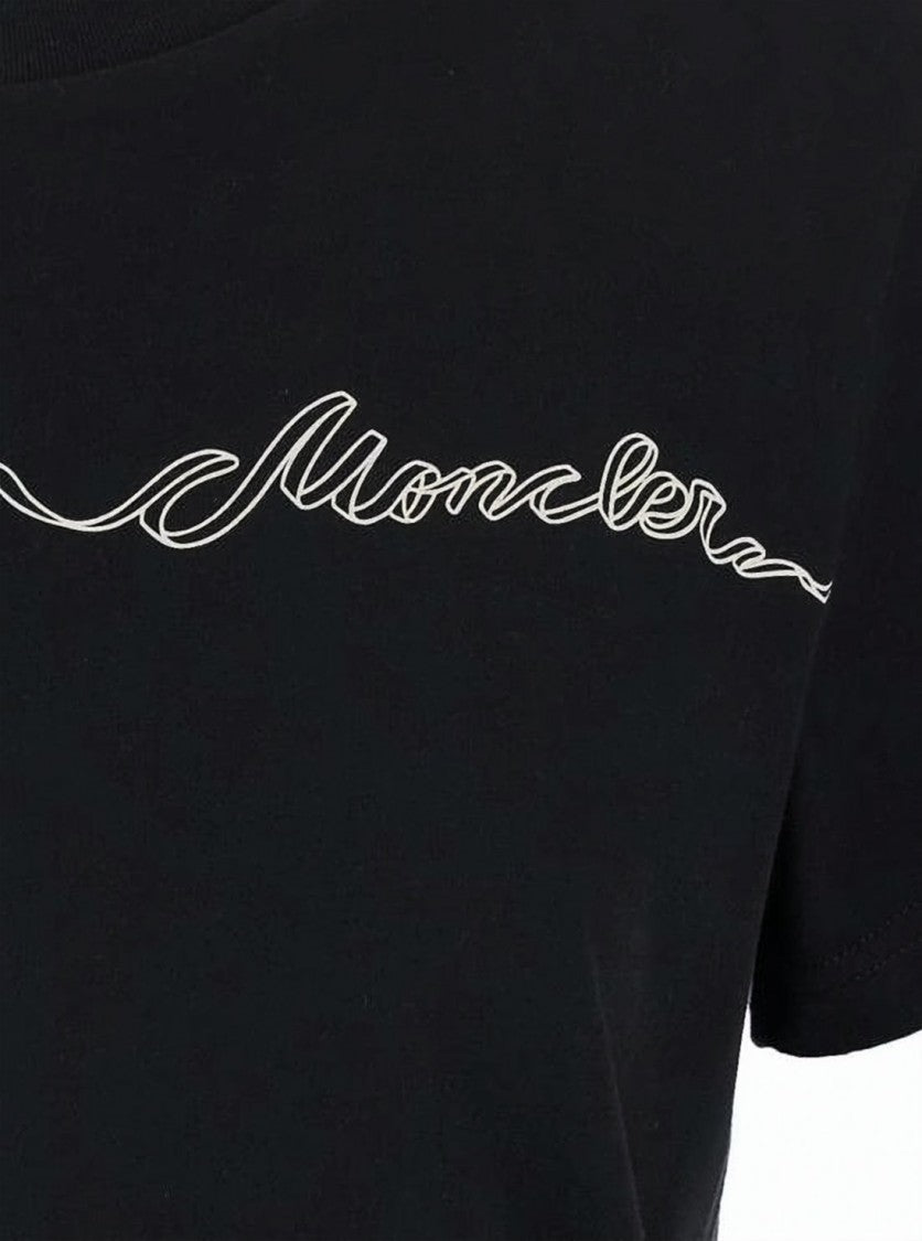 Moncler Straight Cut Black Cotton T-Shirt