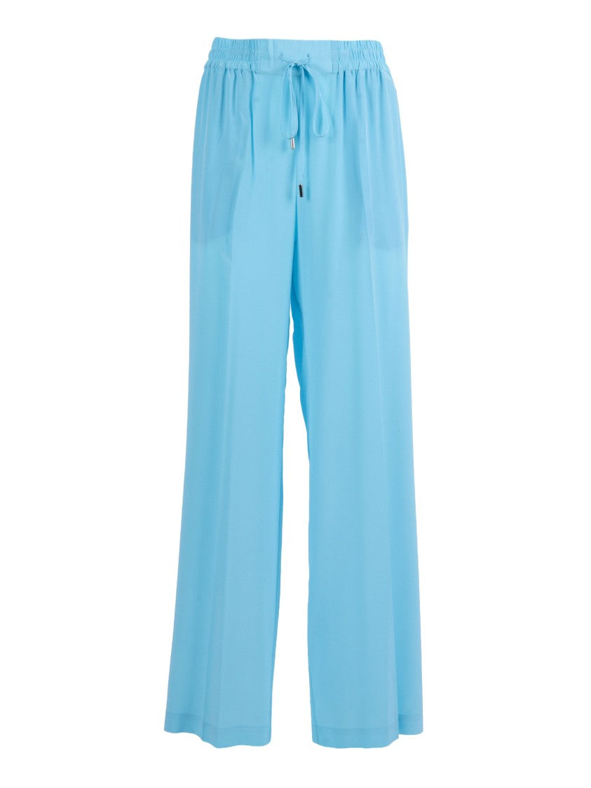 Ermanno Scervino Wide Leg Silk Straight-Leg Pants