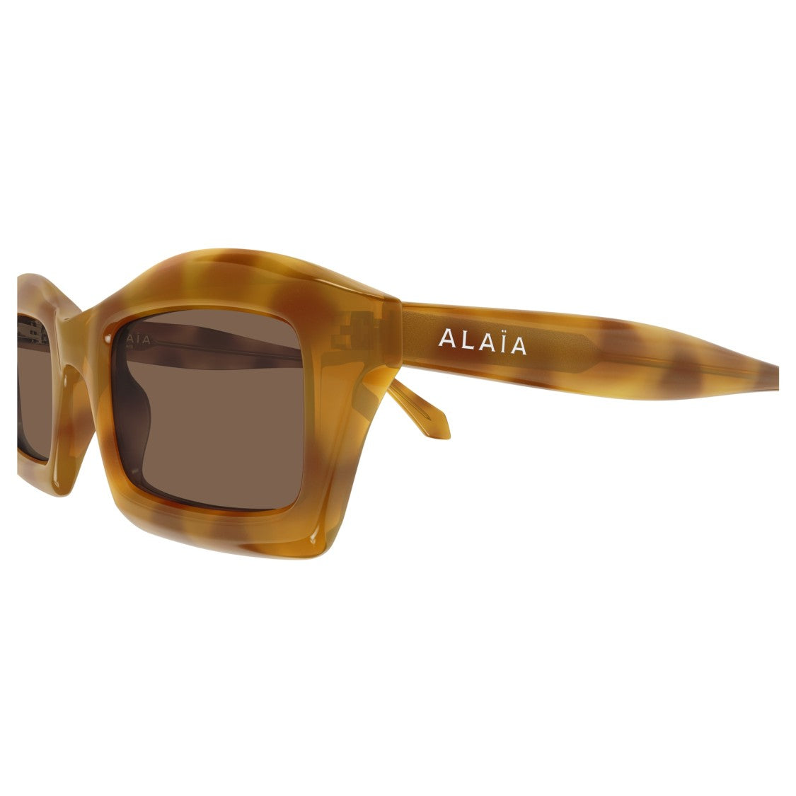 Azzedine Alaïa Aa0089s Oversized Square Tortoiseshell Sunglasses With Glossy Finish