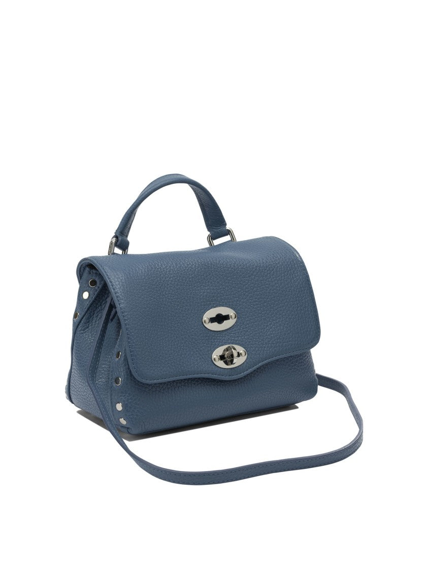 Zanellato Textured Leather Handbag With Flap Closure
