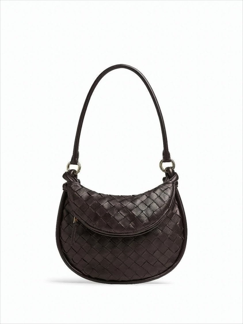 Bottega Veneta Woven Lambskin Crescent Shoulder Bag