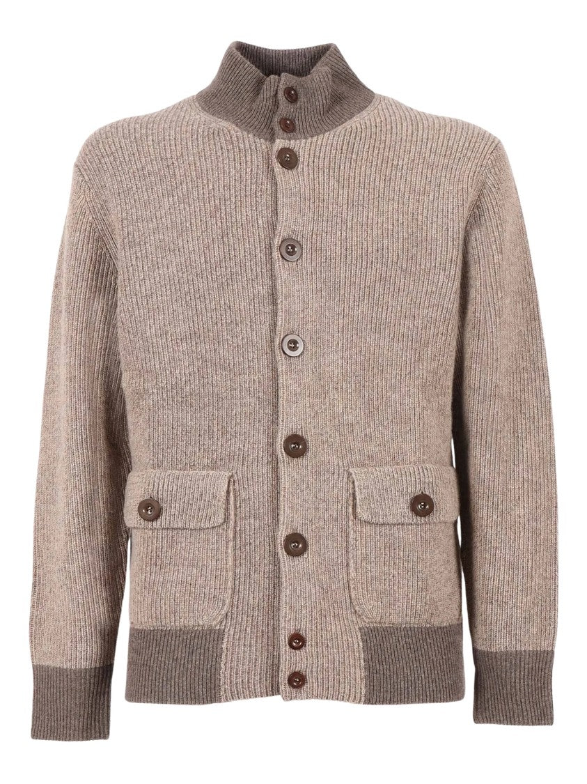 Ballantyne Ribbed Knit Wool Bomber Jacket