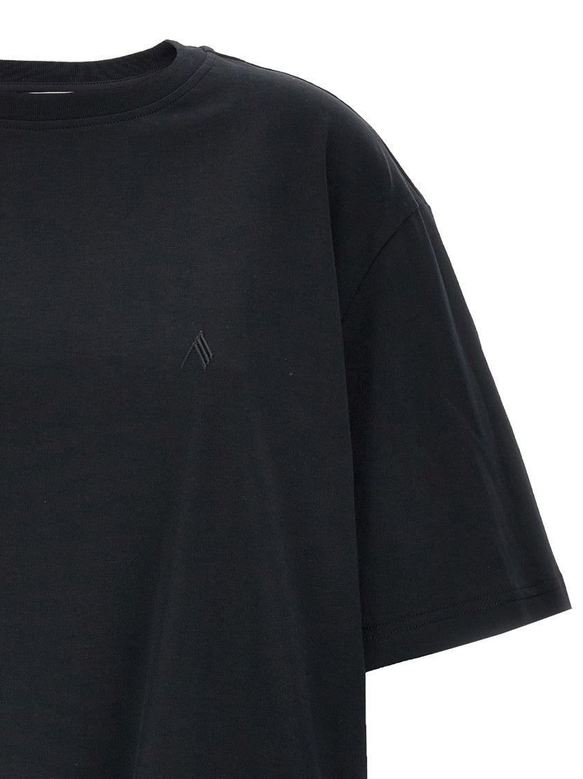 The Attico Penteado Front Split T-Shirt With Embroidered Logo