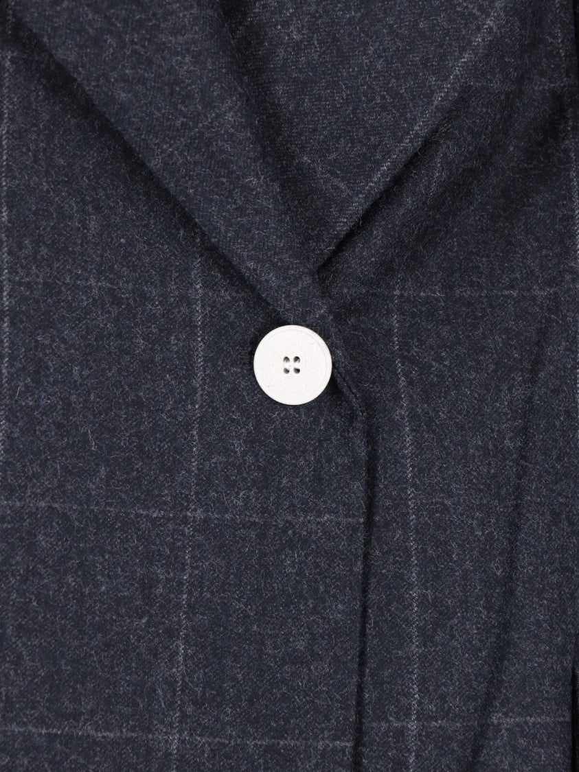 Sibel Saral Grey Sibel Saral Single-Breasted Virgin Wool Blazer