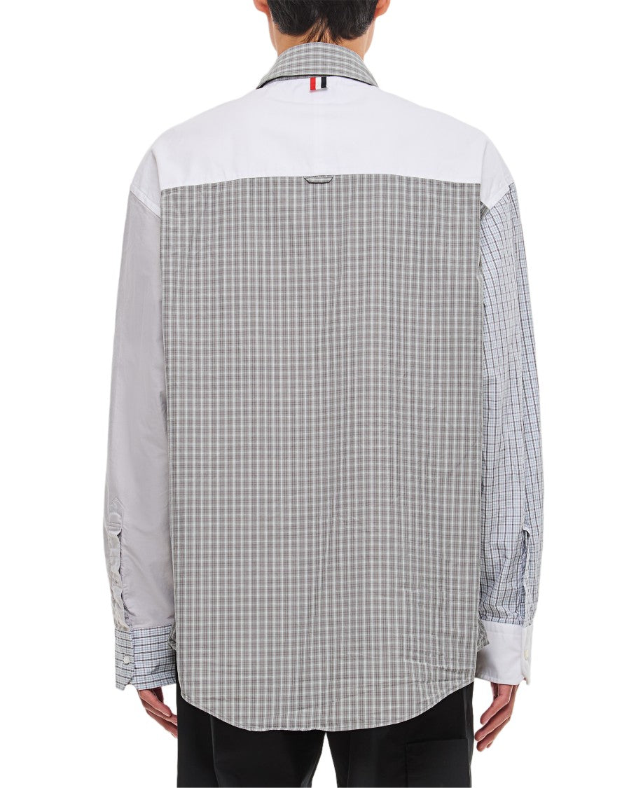 Thom Browne Patchwork Oversized Cotton Shirt With Adjustable Cuffs