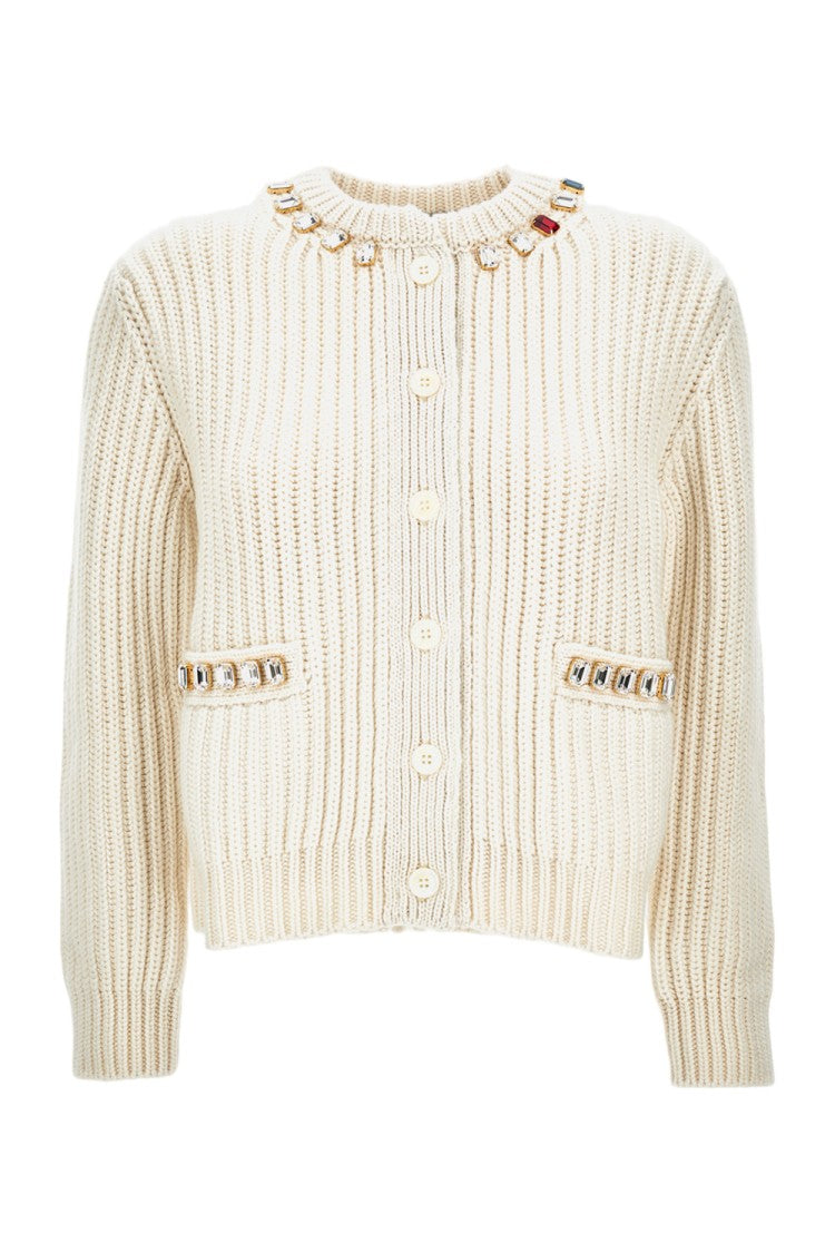 Thom Browne Swarovski Crystal Crew Neck Cardigan