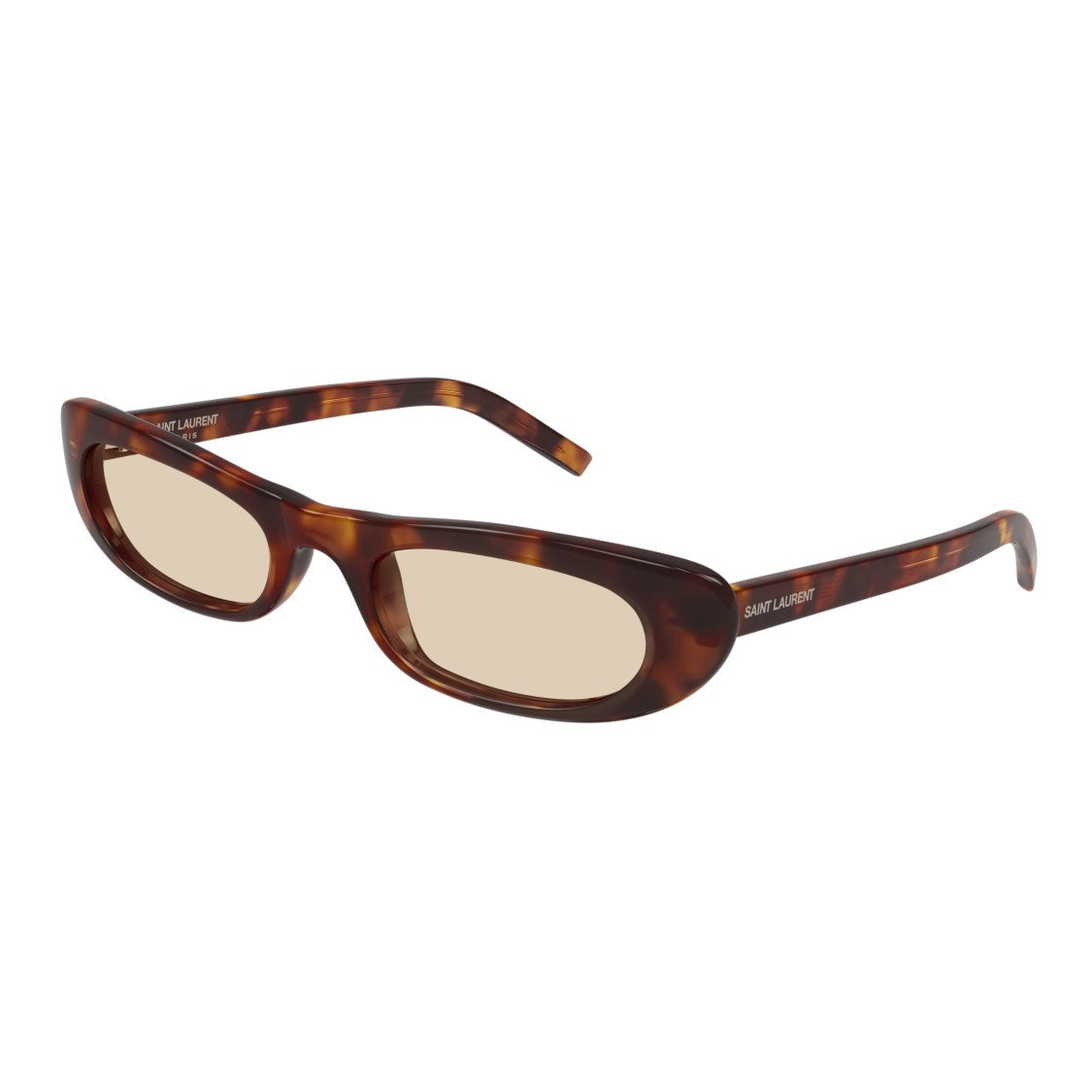 Saint Laurent Sl 557 Shade Slim Oval Tortoiseshell Sunglasses