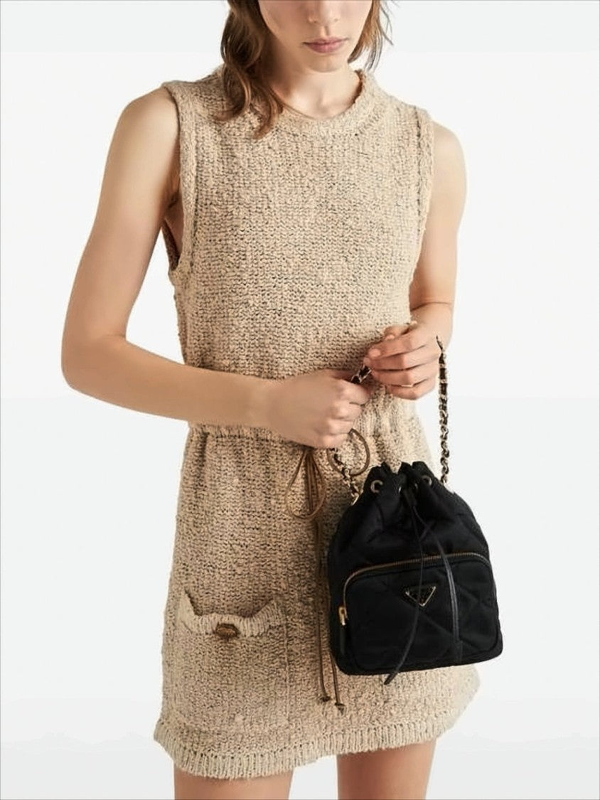 Prada Compact Quilted Nylon Shoulder Bag