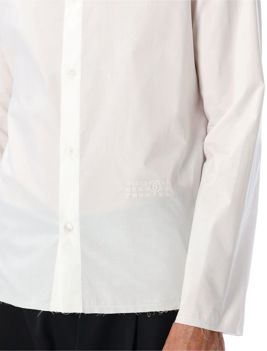 Mm6 By Maison Margiela Minimalist Long-Sleeve Shirt With Deconstructed Edges